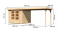 drevený domček KARIBU ASKOLA 3,5 + prístavok 280 cm (77720) natur LG3189