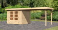 drevený domček KARIBU ASKOLA 3,5 + prístavok 280 cm (77720) natur LG3189