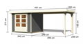 drevený domček KARIBU ASKOLA 3,5 + prístavok 280 cm (9148) sivý LG3190
