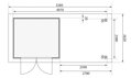 drevený domček KARIBU ASKOLA 3,5 + prístavok 280 cm (9148) sivý LG3190