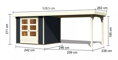 drevený domček KARIBU ASKOLA 3,5 + prístavok 280 cm (48913) antracit LG3191