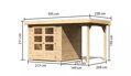 drevený domček KARIBU ASKOLA 2 + prístavok 150 cm (23489) natur LG3205