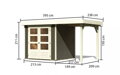 drevený domček KARIBU ASKOLA 2 + prístavok 150 cm (23490) sivý LG3206