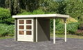 drevený domček KARIBU ASKOLA 2 + prístavok 150 cm (23490) sivý LG3206
