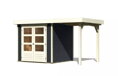 drevený domček KARIBU ASKOLA 2 + prístavok 150 cm (38653) antracit LG3207