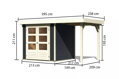 drevený domček KARIBU ASKOLA 2 + prístavok 150 cm (38653) antracit LG3207