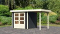 drevený domček KARIBU ASKOLA 2 + prístavok 150 cm (38653) antracit LG3207