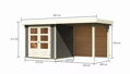 drevený domček KARIBU ASKOLA 2 + prístavok 240 cm vrátane zadnej steny (9165) sivý LG3211