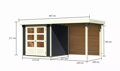 drevený domček KARIBU ASKOLA 2 + prístavok 240 cm vrátane zadnej steny (38655) antracit LG3212