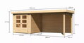 drevený domček KARIBU ASKOLA 2 + prístavok 280 cm vrátane zadnej steny (9167) natur LG3218