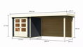 drevený domček KARIBU ASKOLA 2 + prístavok 280 cm vrátane zadnej steny (38658) antracit LG3220