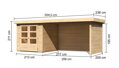 drevený domček KARIBU ASKOLA 2 + prístavok 280 cm vrátane zadnej a bočnej steny (77724) natur LG3221