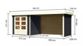 drevený domček KARIBU ASKOLA 2 + prístavok 280 cm vrátane zadnej a bočnej steny (38659) antracit LG3224