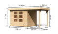 drevený domček KARIBU ASKOLA 3 + prístavok 150 cm (23491) natur LG3227