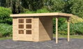 drevený domček KARIBU ASKOLA 3 + prístavok 150 cm (23491) natur LG3227