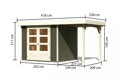drevený domček KARIBU ASKOLA 3 + prístavok 150 cm (23497) sivý LG3228