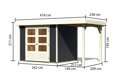 drevený domček KARIBU ASKOLA 3 + prístavok 150 cm (38660) antracit LG3229