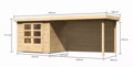 drevený domček KARIBU ASKOLA 3 + prístavok 280 cm vrátane zadnej steny (9173) natur LG3237