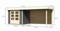 drevený domček KARIBU ASKOLA 3 + prístavok 280 cm vrátane zadnej steny (9174) sivý LG3238