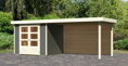 drevený domček KARIBU ASKOLA 3 + prístavok 280 cm vrátane zadnej steny (9174) sivý LG3238