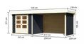 drevený domček KARIBU ASKOLA 3 + prístavok 280 cm vrátane zadnej a bočnej steny (38667) antracit LG3242