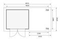 drevený domček KARIBU ASKOLA 3,5 + prístavok 240 cm vrátane zadnej steny (9176) natur LG3243