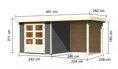 drevený domček KARIBU ASKOLA 3,5 + prístavok 240 cm vrátane zadnej steny (9145) terragrau LG3244
