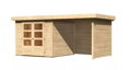 drevený domček KARIBU ASKOLA 3,5 + prístavok 240 cm vrátane zadnej a bočnej steny (77719) natur LG3246