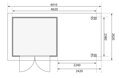 drevený domček KARIBU ASKOLA 3,5 + prístavok 240 cm vrátane zadnej a bočnej steny (9146) terragrau LG3247