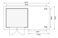 drevený domček KARIBU ASKOLA 3,5 + prístavok 240 cm vrátane zadnej a bočnej steny (9147) natur LG3248