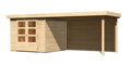 drevený domček KARIBU ASKOLA 3,5 + prístavok 280 cm vrátane zadnej steny (9149) natur LG3250