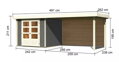 drevený domček KARIBU ASKOLA 3,5 + prístavok 280 cm vrátane zadnej steny (9150) terragrau LG3251
