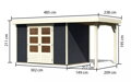 drevený domček KARIBU ASKOLA 4 + prístavok 150 cm (38669) antracit LG3257