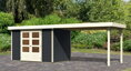 drevený domček KARIBU ASKOLA 4 + prístavok 280 cm (38673) antracit LG3266