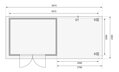 drevený domček KARIBU ASKOLA 4 + prístavok 280 cm (38673) antracit LG3266