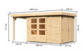 drevený domček KARIBU RETOLA 2 + prístavok 150 cm (23518) natur LG3370