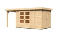 drevený domček KARIBU RETOLA 3 + prístavok 150 cm (23519) natur LG3373