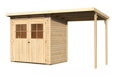 drevený domček KARIBU GLUCKSBURG 2 + prístavok 190 cm (83229) natur LG3489