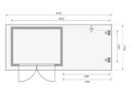 drevený domček KARIBU GLUCKSBURG 2 + prístavok 190 cm (83229) natur LG3489