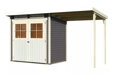 drevený domček KARIBU GLUCKSBURG 2 + prístavok 190 cm (83230) terragrau LG3490
