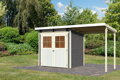 drevený domček KARIBU GLUCKSBURG 2 + prístavok 190 cm (83230) terragrau LG3490