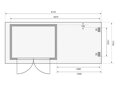 drevený domček KARIBU GLUCKSBURG 2 + prístavok 190 cm (83230) terragrau LG3490