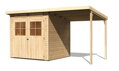drevený domček KARIBU GLUCKSBURG 3 + prístavok 190 cm (83231) natur LG3493