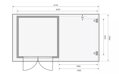 drevený domček KARIBU GLUCKSBURG 3 + prístavok 190 cm (83231) natur LG3493