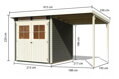 drevený domček KARIBU GLUCKSBURG 3 + prístavok 190 cm (68769) terragrau LG3495