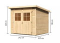 drevený domček KARIBU GLUCKSBURG 4 (57743) natur LG3496