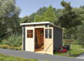 drevený domček KARIBU GLUCKSBURG 4 (68216) terragrau LG3497