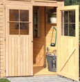 drevený domček KARIBU GLUCKSBURG 4 + prístavok 190 cm (83232) natur LG3498