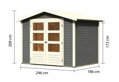 drevený domček KARIBU AMBERG 3 (9222) terragrau LG3505