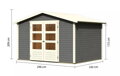 drevený domček KARIBU AMBERG 4 (9223) terragrau LG3507